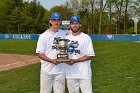 Baseball vs Babson  Wheaton College Baseball players celebrate their victory over Babson to win the NEWMAC Championship for the third year in a row. - (Photo by Keith Nordstrom) : Wheaton, baseball, NEWMAC